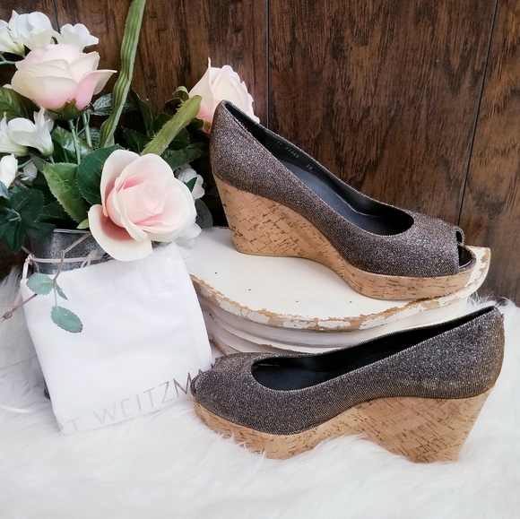 Stuart Weitzman Anna Wedge/ Platform Heels - Picture 2 of 6